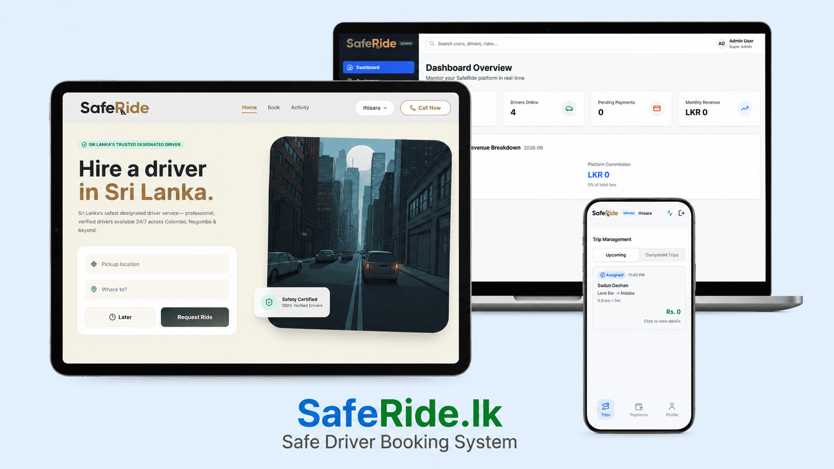 Saferide.lk preview
